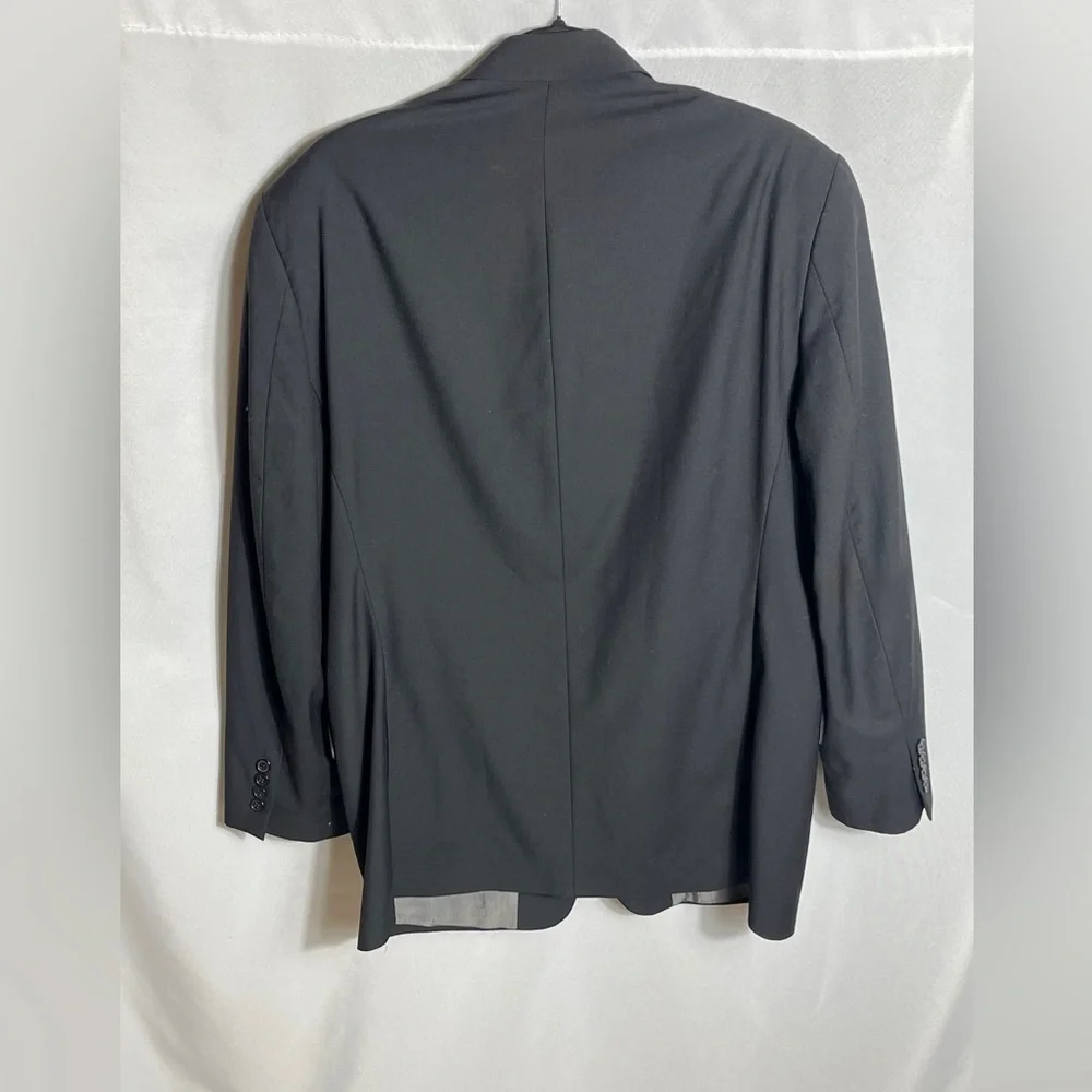 Vintage Black 100% Men's Wool Blazer Jacket Woolmark Made In Canada 42R